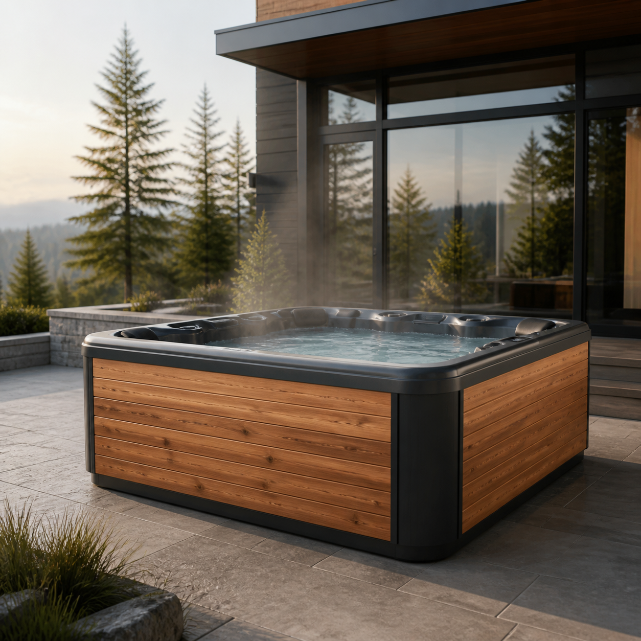 Luxury Wellness Cedarline six-person hot tub showroom concept
