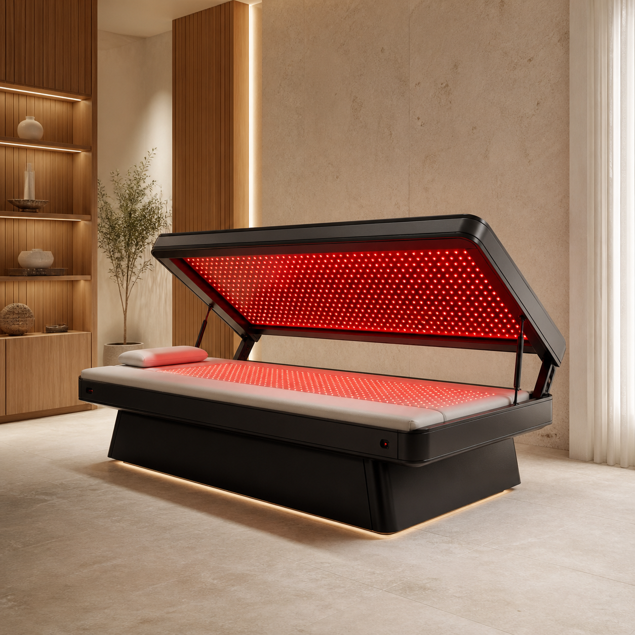 Luxury Wellness Luma red light bed showroom concept